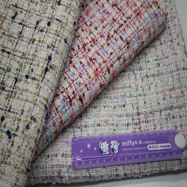 2024 New Factory Wholesale Spot Color Multi-coat Tweed Woolen Polyester Fashion Decorative Fabric for Bag Women's Coat Clothing