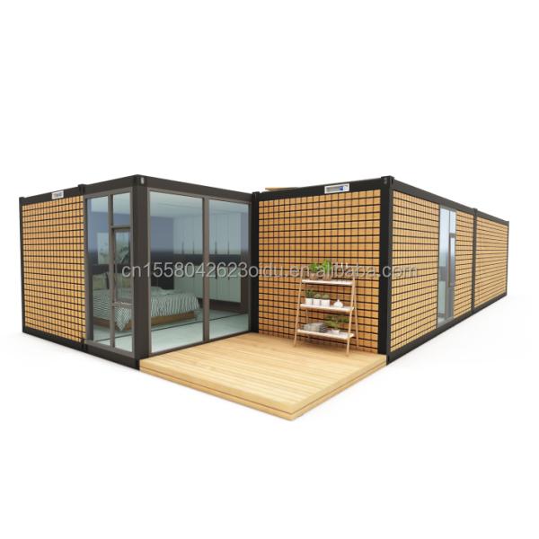 Steel Frame Galvanized Steel Bending 180g 20ft 40ft Prefab Home with Modern Container Design and Wave Sandwich Panel Walls