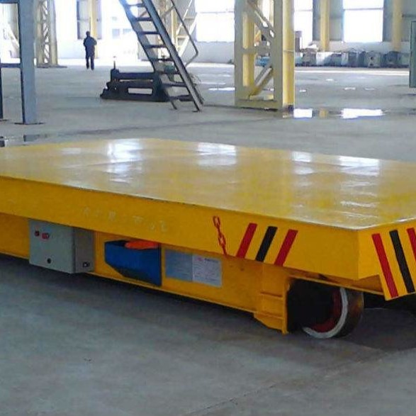 Material Transporting Heavy Duty Transfer Cart 50 Ton Rail Guided With Frequency Converter