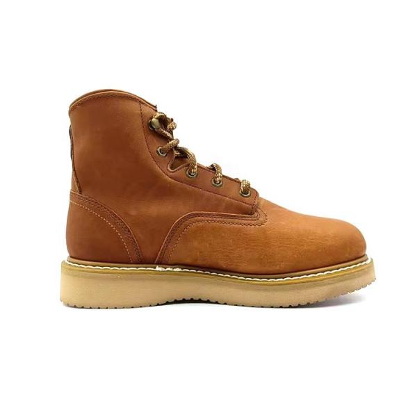 Mens Flat Sole Work Boots High Top Round Toe Steel Toe Boots Vintage British Style