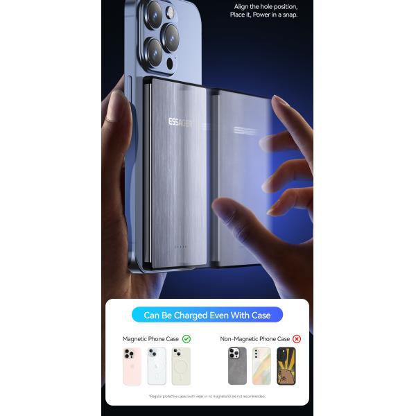 ABS PC Aluminum Alloy Fast Charging Power Bank Ultra Thin Wireless 5000mah