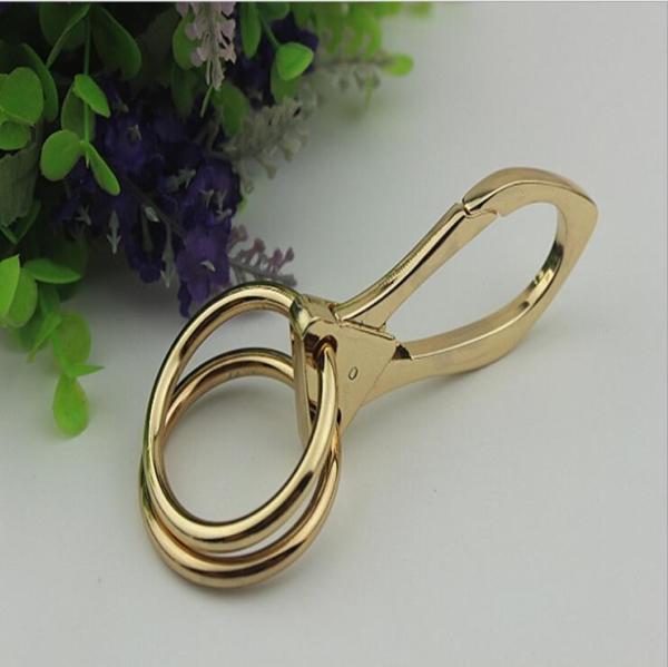 Quality Custom special design handbag hardware zinc alloy 40 mm spring round gold snap hooks for sale