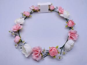 China Elastic Durable Floral Crown Headband , Portable Flower Headband Festival wholesale