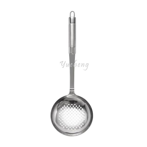 Stianless steel Slotted skimmer soup scoop for kitchen cooking tool