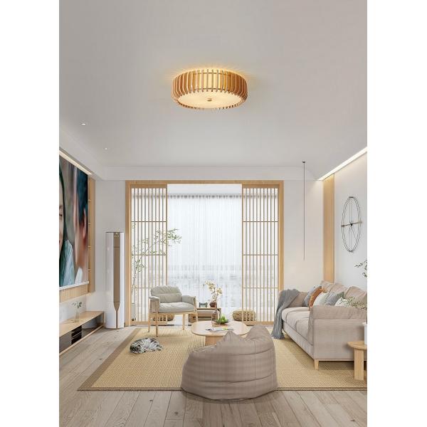 Modern Natural Wooden Ceiling Lamp for Bedroom Rubber Round Wooden ceiling lamp(WH-WA-48)