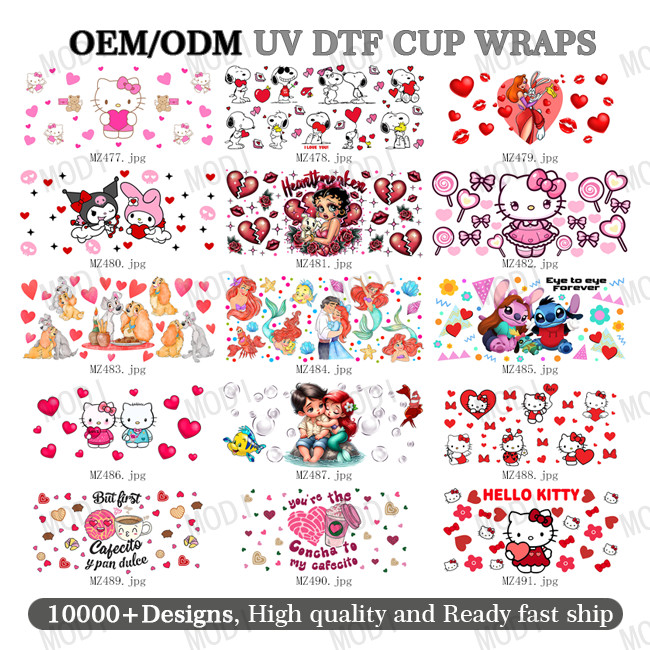 16oz Cold Cup Wrap Transfers For Valentine'S Day Perfect For Any Occasion And Project