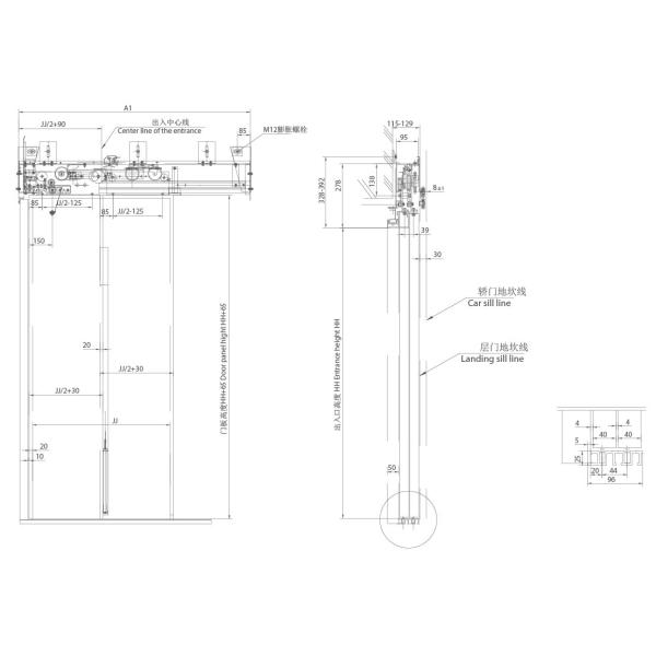 Elevator Door Device Side opening door fire proof landing door insulated landing door center opening
