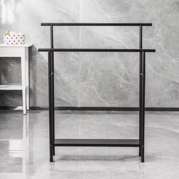 Removable Standing Household Bathroom Metal FOLDABLE Compact freestanding towel holder