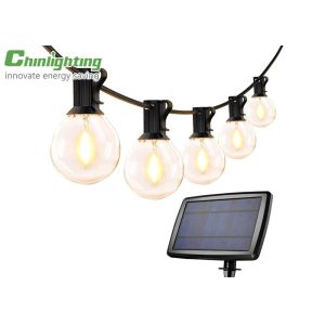 China 2700K 25ft G40 Bulb Patio Solar Outdoor String Lights wholesale