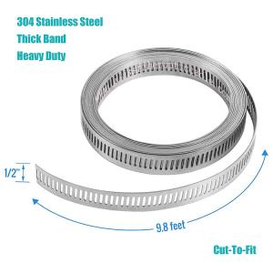 Secure Hose 304SS Worm Gear Hose Clamps With Bind Free Pull Through Design
