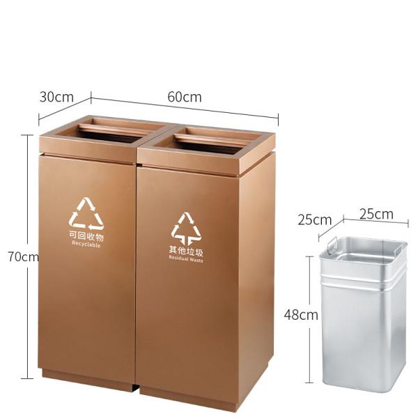 Eco-Friendly Stainless Steel Trash Can with Customized Size and Logo for Commercial Use