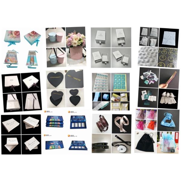 Ribbon Folding Cardboard Box 30 * 20 * 7cm Handmade Insert For Baby Clothing