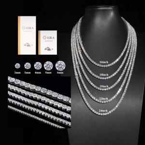 China Hip Hop Moissanite Tennis Chain 925 Sterling Silver Moissanite Tennis Necklace wholesale