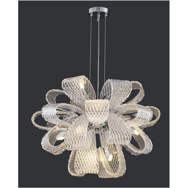 Luxury Glass Chandelier For Living Room Led Modern Home Decor Flower Chandeleir(WH-CY-216)