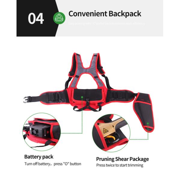 Swansoft 30mm Tijeras de podar 36V tijeras de podar de batería de litio tijeras de podar de poste telescópico