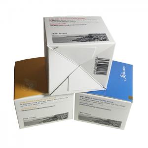China Printed White Square Paper Box With Auto-Lock Bottom Custom Cream Boxes on sale