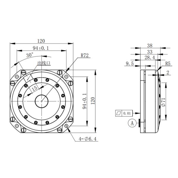 High Precision Navigation Fog Gyro 12*12*3.9cm RS422 Single Axis Gyroscope For UAVs
