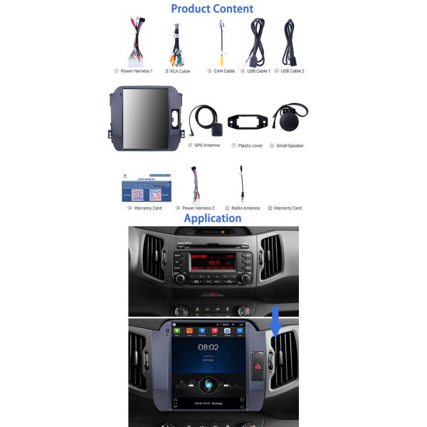 Android 7.1 Kia Car Stereo Quad Core For 2011-2017 KIA Sportage Support