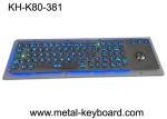 Rugged Backlit Metal Keyboard with Ergonomics Design Trackbal , USB interface