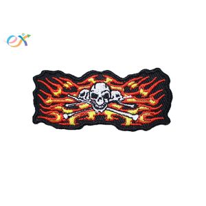 China Punisher Skull Irregular Custom Motorcycle Patches With Merrow Edge wholesale