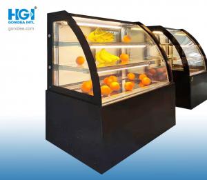 China 47in Modern Glass Curved Glass Refrigerated Bakery Display Case Sliding Door CE on sale