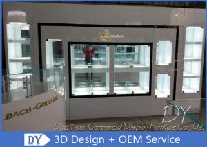 China Fully Pre Assembly Modern Jewelry Showcases With MDF Wood + Glass + Lights wholesale