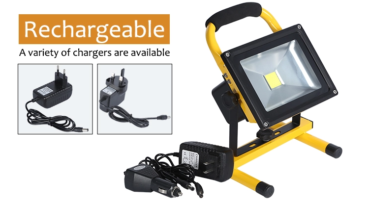 20W Outdoor Rechargeable LED Flood Light IP65 Waterproof with CE ROHS for Fishing