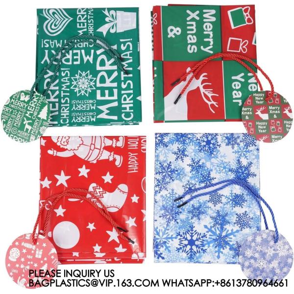 Sets Large Christmas Gift Plastic Bag 36"X60" Jumbo Gift Wrapping For Xmas Presents Oversized Party Favor