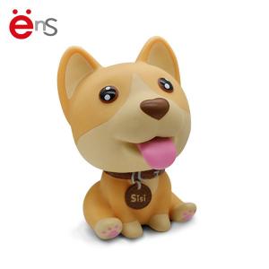 China Cute bobble head toys for car dashboard Puppy Shaped Plastic PVC Material wholesale