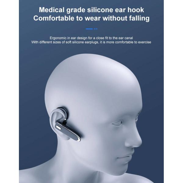 Waterproof Wireless Earhook Headphone 500 MAh Battery For Running