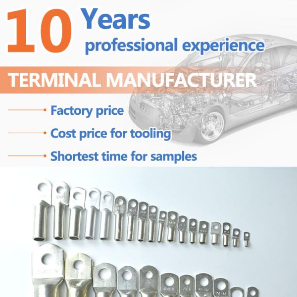 SC Tinned Copper Cable Lugs Ring Connectors AWG10-5/16 2.5-1000mm2 Battery Terminal Crimping Lug for Automotive Marine Solar