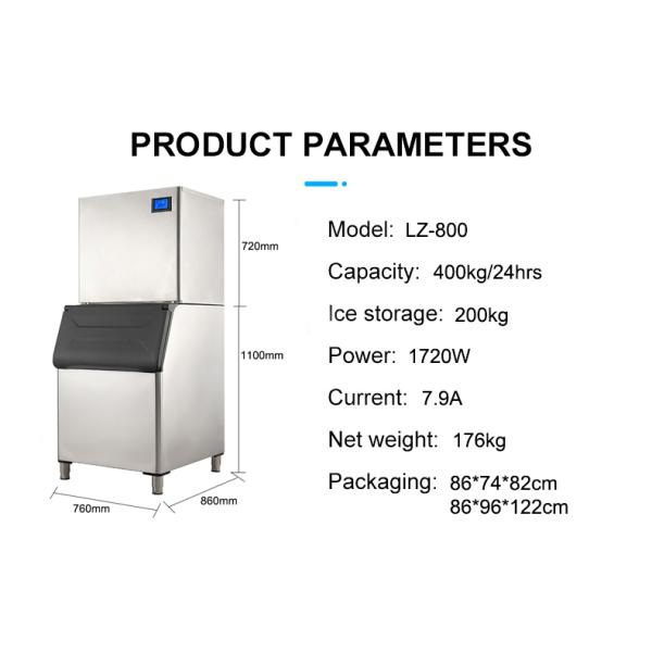 400kg 24Hours LZ-800 Moon Crescent Ice Machine Water Cooling for Sri Lanka Efficiency