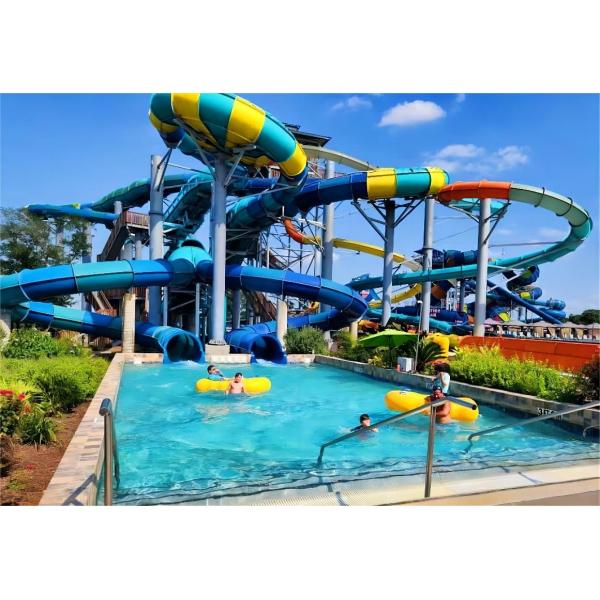 ODM Water Theme Park Playground Games Item Equipment Fiberglass Spiral Slide