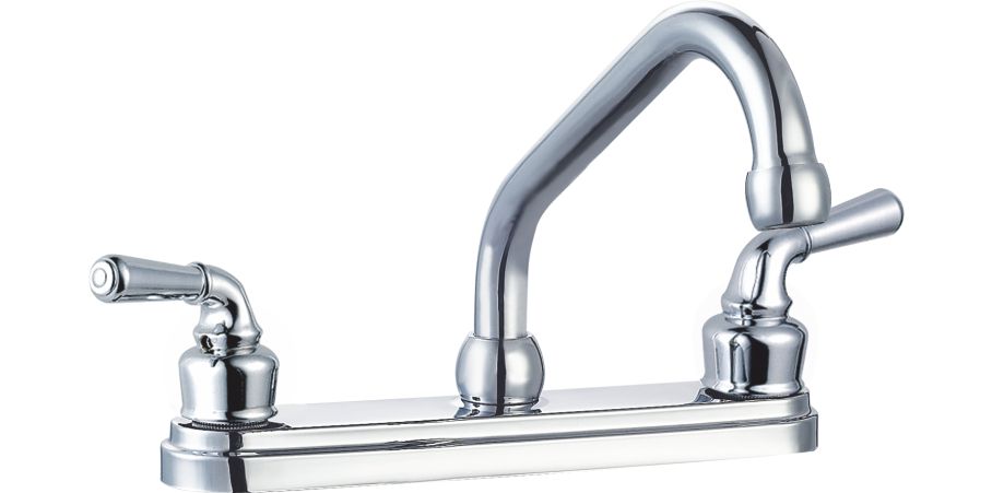 360 Degree Swivel Chrome 2 Handle Kitchen Faucet OEM ODM