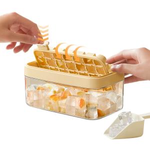 Multi Function 64 Cubes Fridge Ice Cube Tray With Large Bin And Lid