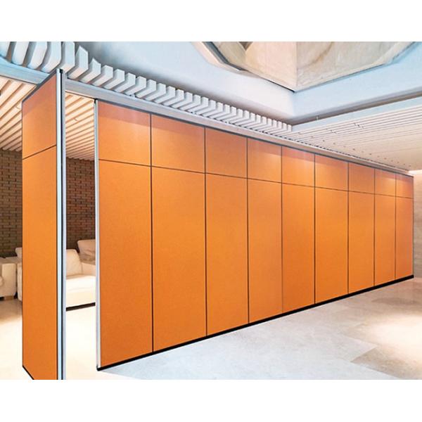 3m High Foldable Movable Partition Wall Orange Color Fabric For Banquet Hall