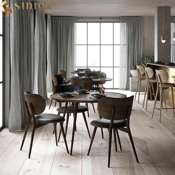 European Wood Ultra Modern Dining Chairs 58cm Width Minimal Style