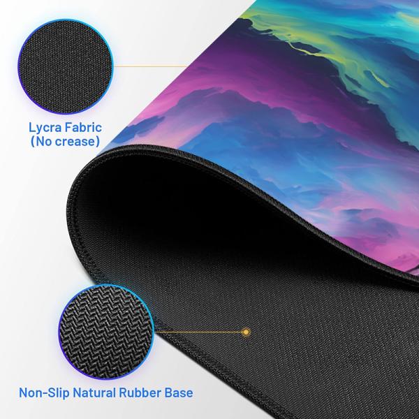 Stock Custom Large Size 400x900 Desk Mats Iridescent Printed Logo Pc Accessories Gaming Personalized Mouse Pad