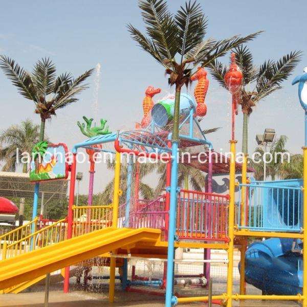 Play Equipment Splash Water Playground Fiberglass Spray With Kids Slide