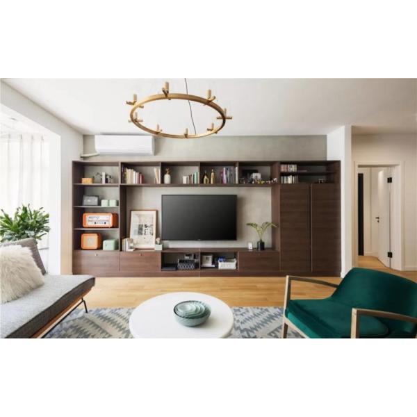 Adjustable Wooden Wall Mounted TV Stand Unit for Luxury Modern Living Room Design