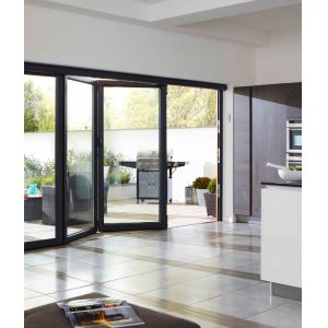 Commercial Patio Aluminum Folding Door Double Tempered Glass