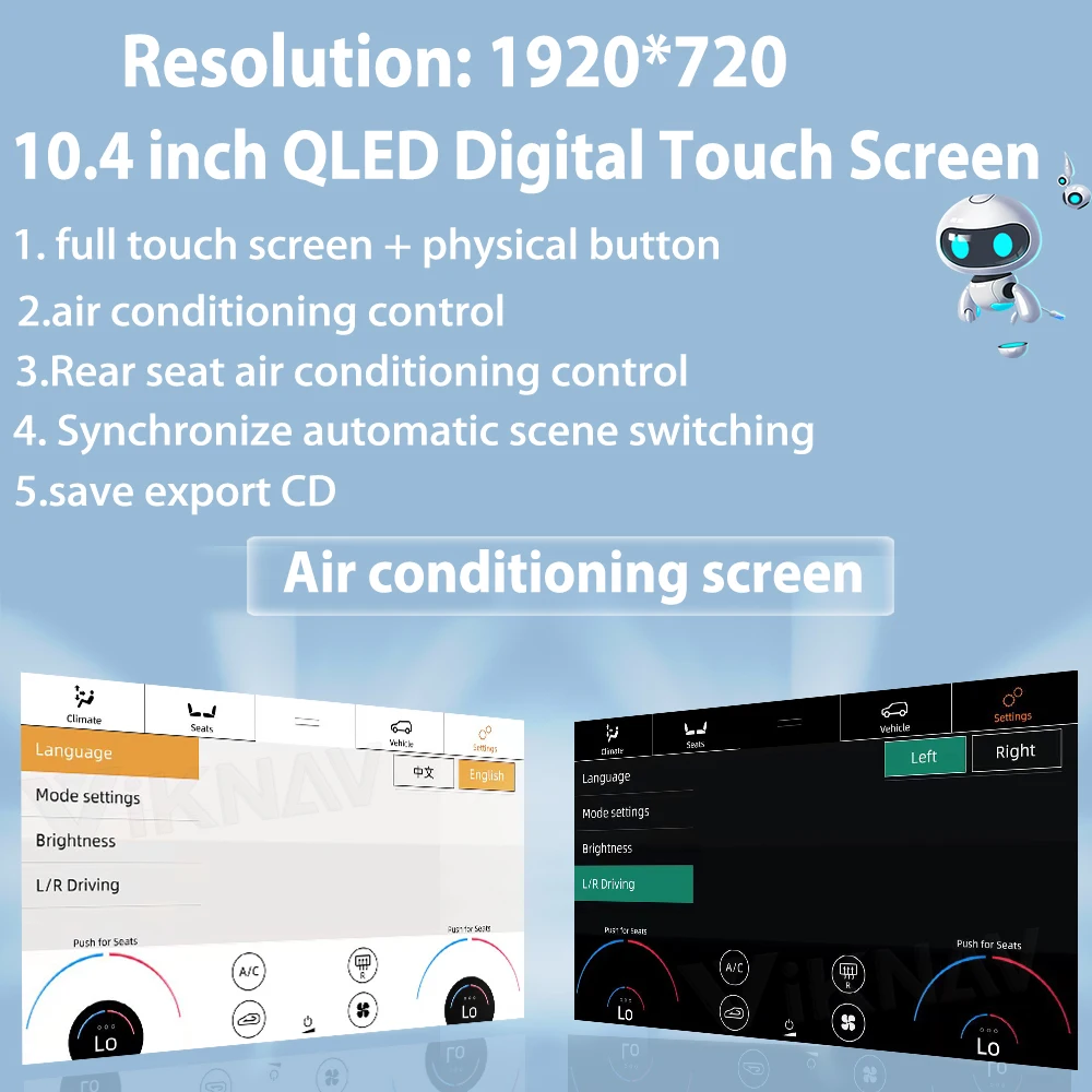 10.4 Inch Air Condition Board For Land Rover Range Rover V8 2002-2012 Air Conditioning Climate Panel Day And Night Mode