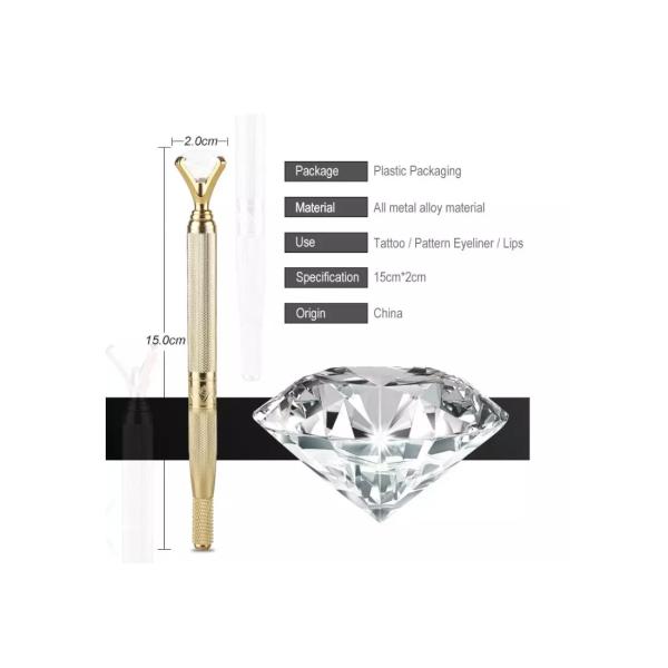 Diamond Handmade Microblading Tattoo Pen Stainless One Side For Permanent Make Up