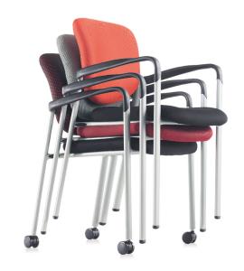 China Breathable Mesh Stackable Meeting Chairs For Conference Room Blue wholesale