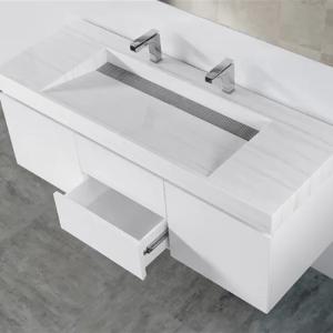 China OEM Melamine Door Finish Bathroom Vanity Cabinet Vanity Unit With Basin wholesale
