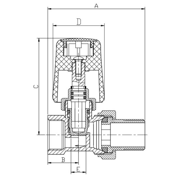 HPB 57-3 Brass Straight Thermostatic Radiator Valves