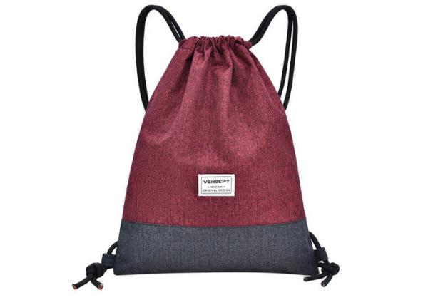 Quality High Durability Polyester Drawstring Backpack , Gym Sack Drawstring Bag for sale
