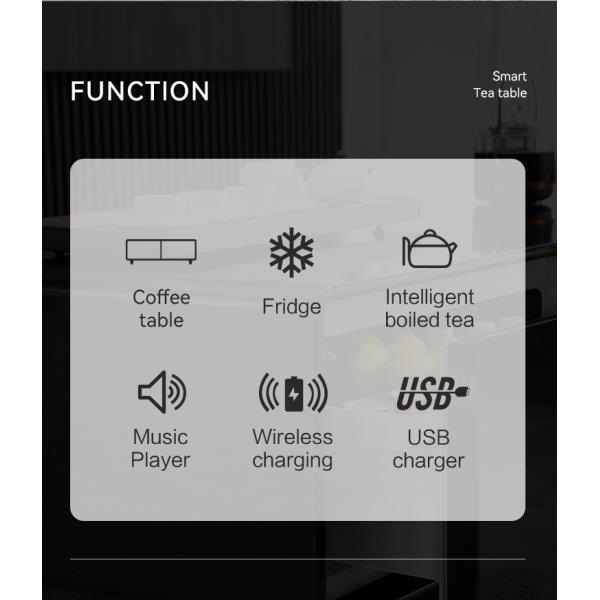Multi-function Music Speakers Refrigerator Coffee Table With Boiling Kettle Teapot