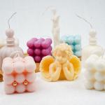 Customized White Soy Rubix Cube Luxury Big Scented Bubble Candles