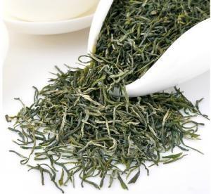 Quality wild mountain mao jian green tea light olivine dried tea full of peoke for sale
